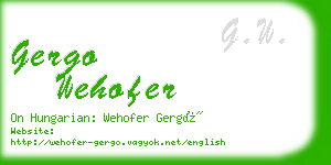 gergo wehofer business card